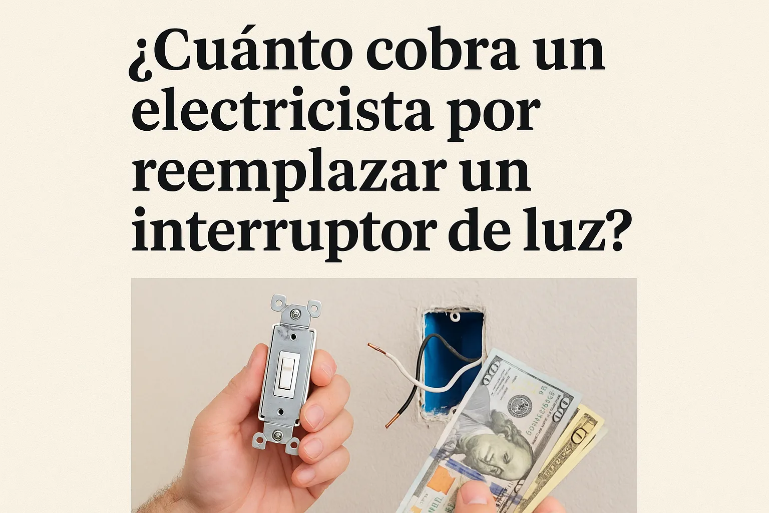¿Cuánto cobra un electricista por reemplazar un interruptor de luz?